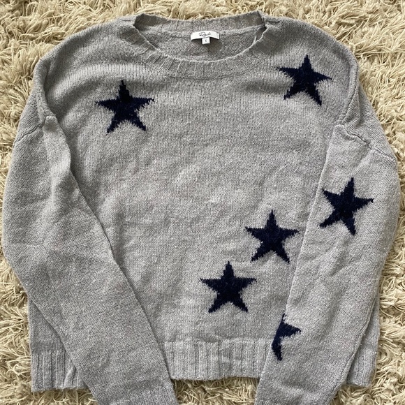 Rails | Sweaters | Rails Gray Sweater With Navy Blue Star Detailing |  Poshmark